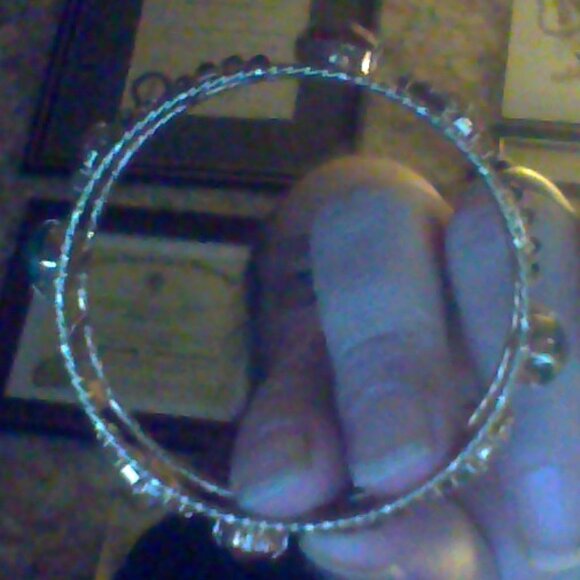 7" gold filled bracelet with rubies and emeralds - Picture 2 of 2